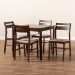 Baxton Studio Lovy Modern and Contemporary Beige Fabric Upholstered Dark Walnut-Finished 5-Piece Wood Dining Set - Lovy Dining Set-Beige/Dark Walnut