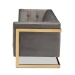 Baxton Studio Ambra Glam and Luxe Grey Velvet Fabric Upholstered and Button Tufted Sofa with Gold-Tone Frame - TSF-5507-Grey/Gold-SF