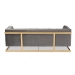 Baxton Studio Ambra Glam and Luxe Grey Velvet Fabric Upholstered and Button Tufted Sofa with Gold-Tone Frame - TSF-5507-Grey/Gold-SF