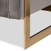 Baxton Studio Ambra Glam and Luxe Grey Velvet Fabric Upholstered and Button Tufted Sofa with Gold-Tone Frame - TSF-5507-Grey/Gold-SF