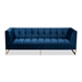 Baxton Studio Ambra Glam and Luxe Navy Blue Velvet Fabric Upholstered and Button Tufted Gold Sofa with Gold-Tone Frame - TSF-5507-Navy/Gold-SF
