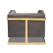 Baxton Studio Ambra Glam and Luxe Grey Velvet Fabric Upholstered and Button Tufted Armchair with Gold-Tone Frame - TSF-5507-Grey/Gold-CC