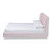 Baxton Studio Saverio Glam and Luxe Light Pink Velvet Fabric Upholstered Queen Size Platform Bed with Gold-Tone Legs - BBT6765-Light Pink-Queen