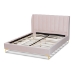 Baxton Studio Saverio Glam and Luxe Light Pink Velvet Fabric Upholstered Queen Size Platform Bed with Gold-Tone Legs - BBT6765-Light Pink-Queen