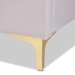 Baxton Studio Saverio Glam and Luxe Light Pink Velvet Fabric Upholstered Queen Size Platform Bed with Gold-Tone Legs - BBT6765-Light Pink-Queen