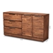 Baxton Studio Austin Modern and Contemporary Caramel Brown Finished 3-Drawer Wood Dining Room Sideboard - Austin-Almond-Side Board