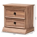 Baxton Studio Ryker Modern and Contemporary Oak Finished 2-Drawer Wood Nightstand - FP-1804-4013