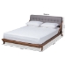 Baxton Studio Sante Mid-Century Modern Grey Fabric Upholstered Wood Full Size Platform Bed - BBT6735-Grey-Full