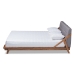 Baxton Studio Sante Mid-Century Modern Grey Fabric Upholstered Wood Full Size Platform Bed - BBT6735-Grey-Full