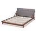 Baxton Studio Sante Mid-Century Modern Grey Fabric Upholstered Wood Full Size Platform Bed - BBT6735-Grey-Full