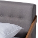 Baxton Studio Sante Mid-Century Modern Grey Fabric Upholstered Wood Full Size Platform Bed - BBT6735-Grey-Full