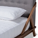 Baxton Studio Sante Mid-Century Modern Grey Fabric Upholstered Wood Queen Size Platform Bed - BBT6735-Grey-Queen