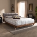Baxton Studio Sante Mid-Century Modern Grey Fabric Upholstered Wood Full Size Platform Bed - BBT6735-Grey-Full