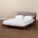 Baxton Studio Sante Mid-Century Modern Grey Fabric Upholstered Wood Full Size Platform Bed - BBT6735-Grey-Full