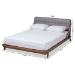 Baxton Studio Sante Mid-Century Modern Grey Fabric Upholstered Wood Full Size Platform Bed - BBT6735-Grey-Full