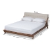Baxton Studio Sante Mid-Century Modern Light Beige Fabric Upholstered Wood King Size Platform Bed - BBT6735-Light Beige-King