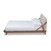 Baxton Studio Sante Mid-Century Modern Light Beige Fabric Upholstered Wood King Size Platform Bed - BBT6735-Light Beige-King