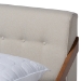 Baxton Studio Sante Mid-Century Modern Light Beige Fabric Upholstered Wood King Size Platform Bed - BBT6735-Light Beige-King