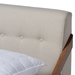 Baxton Studio Sante Mid-Century Modern Light Beige Fabric Upholstered Wood Queen Size Platform Bed - BBT6735-Light Beige-Queen