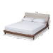 Baxton Studio Sante Mid-Century Modern Light Beige Fabric Upholstered Wood King Size Platform Bed - BBT6735-Light Beige-King