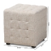 Baxton Studio Elladio Modern and Contemporary Beige Fabric Upholstered Tufted Cube Ottoman (Set of 2) - BBT5127-Beige-Otto