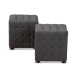 Baxton Studio Elladio Modern and Contemporary Dark Grey Fabric Upholstered Tufted Cube Ottoman (Set of 2) - BBT5127-Dark Grey-Otto