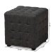 Baxton Studio Elladio Modern and Contemporary Dark Grey Fabric Upholstered Tufted Cube Ottoman (Set of 2) - BBT5127-Dark Grey-Otto