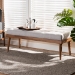 Baxton Studio Linus Mid-Century Modern Greyish Beige Fabric Upholstered and Button Tufted Wood Bench - BBT5363-Greyish Beige-Bench
