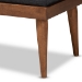 Baxton Studio Linus Mid-Century Modern Dark Grey Fabric Upholstered and Button Tufted Wood Bench - BBT5363-Dark Grey-Bench