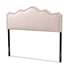 Baxton Studio Nadeen Modern and Contemporary Light Pink Velvet Fabric Upholstered Full Size Headboard