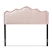 Baxton Studio Nadeen Modern and Contemporary Light Pink Velvet Fabric Upholstered Queen Size Headboard - BBT6622-Light Pink-HB-Queen