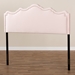 Baxton Studio Nadeen Modern and Contemporary Light Pink Velvet Fabric Upholstered Full Size Headboard - BBT6622-Light Pink-HB-Full
