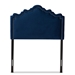 Baxton Studio Nadeen Modern and Contemporary Navy Blue Velvet Fabric Upholstered Twin Size Headboard - BBT6622-Navy Blue-HB-Twin