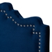 Baxton Studio Nadeen Modern and Contemporary Navy Blue Velvet Fabric Upholstered Twin Size Headboard - BBT6622-Navy Blue-HB-Twin