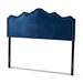 Baxton Studio Nadeen Modern and Contemporary Navy Blue Velvet Fabric Upholstered Queen Size Headboard