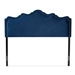 Baxton Studio Nadeen Modern and Contemporary Navy Blue Velvet Fabric Upholstered King Size Headboard - BBT6622-Navy Blue-HB-King