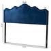 Baxton Studio Nadeen Modern and Contemporary Navy Blue Velvet Fabric Upholstered King Size Headboard - BBT6622-Navy Blue-HB-King