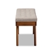 Baxton Studio Alona Mid-Century Modern Light Grey Fabric Upholstered Wood Dining Bench - Alona-Medium Oak/Light Grey-Bench