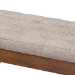Baxton Studio Alona Mid-Century Modern Light Grey Fabric Upholstered Wood Dining Bench - Alona-Medium Oak/Light Grey-Bench
