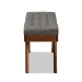 Baxton Studio Alona Mid-Century Modern Medium Grey Fabric Upholstered Wood Dining Bench - Alona-Medium Oak/Medium Grey-Bench