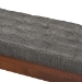 Baxton Studio Alona Mid-Century Modern Medium Grey Fabric Upholstered Wood Dining Bench - Alona-Medium Oak/Medium Grey-Bench