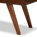 Baxton Studio Alona Mid-Century Modern Medium Grey Fabric Upholstered Wood Dining Bench - Alona-Medium Oak/Medium Grey-Bench