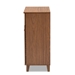 Baxton Studio Coolidge Modern and Contemporary Walnut Finished 4-Shelf Wood Shoe Storage Cabinet with Drawer - FP-02LV-Walnut