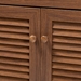 Baxton Studio Coolidge Modern and Contemporary Walnut Finished 4-Shelf Wood Shoe Storage Cabinet with Drawer - FP-02LV-Walnut