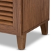 Baxton Studio Coolidge Modern and Contemporary Walnut Finished 5-Shelf Wood Shoe Storage Cabinet with Drawer - FP-03LV-Walnut
