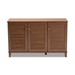 Baxton Studio Coolidge Modern and Contemporary Walnut Finished 8-Shelf Wood Shoe Storage Cabinet - FP-04LV-Walnut