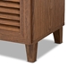 Baxton Studio Coolidge Modern and Contemporary Walnut Finished 11-Shelf Wood Shoe Storage Cabinet with Drawer - FP-05LV-Walnut