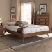 Baxton Studio Lissette Mid-Century Modern Walnut Brown Finished Wood King Size Platform Bed Frame - MG9704-Ash Walnut-Bed Frame-King