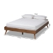 Baxton Studio Lissette Mid-Century Modern Walnut Brown Finished Wood King Size Platform Bed Frame - MG9704-Ash Walnut-Bed Frame-King