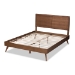Baxton Studio Zenon Mid-Century Modern Walnut Brown Finished Wood Full Size Platform Bed - Zenon-Ash Walnut-Full